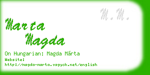 marta magda business card
